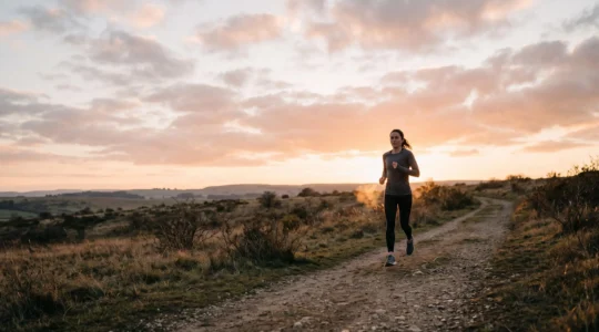 Coureur de profil à contre-jour illustrant l'effort d'endurance et l'adaptation cardio-respiratoire